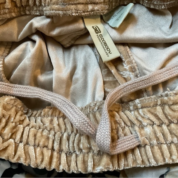 GODBODY XL HIP HOP VELOUR Tan 2 Piece Track Suit with Black Racing Stripes - Picture 12 of 16